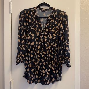Black and Tan button blouse